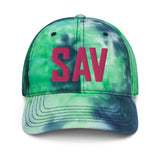 SAV Airport Code Pastel Tie Dye Savannah Georgia Embroidered Dad Hat