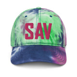 SAV Airport Code Pastel Tie Dye Savannah Georgia Embroidered Dad Hat