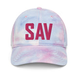 SAV Airport Code Pastel Tie Dye Savannah Georgia Embroidered Dad Hat