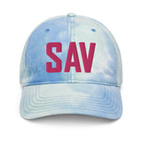 SAV Airport Code Pastel Tie Dye Savannah Georgia Embroidered Dad Hat