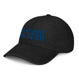 Ask Me About Real Estate Embroidered Denim Hat | Royal Thread