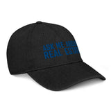 Ask Me About Real Estate Embroidered Denim Hat | Royal Thread