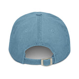 Ask Me About Real Estate Embroidered Denim Hat | White Thread