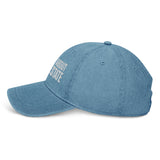 Ask Me About Real Estate Embroidered Denim Hat | White Thread