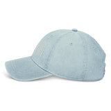 Ask Me About Real Estate Embroidered Denim Hat | White Thread