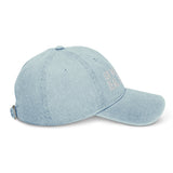 Ask Me About Real Estate Embroidered Denim Hat | White Thread