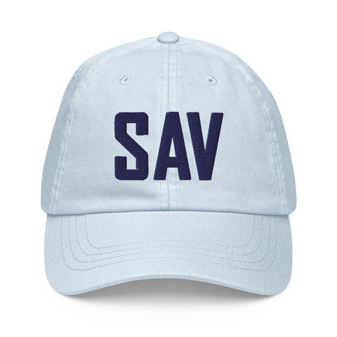 SAV Airport Code Pastel Savannah Georgia Hilton Head Island South Carolina Embroidered Dad Hat