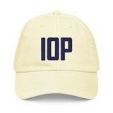 IOP Isle of Palms South Carolina Pastel Embroidered Navy Thread Hat