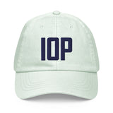 IOP Isle of Palms South Carolina Pastel Embroidered Navy Thread Hat