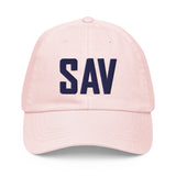 SAV Airport Code Pastel Savannah Georgia Hilton Head Island South Carolina Embroidered Dad Hat