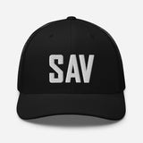 SAV Airport Code Embroidered Trucker Hat