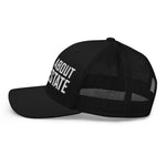 Ask Me About Real Estate Embroidered Trucker Hat | White Thread