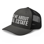 Ask Me About Real Estate Embroidered Trucker Hat | White Thread