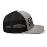 Ask Me About Real Estate Embroidered Trucker Hat | Black Thread