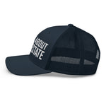 Ask Me About Real Estate Embroidered Trucker Hat | White Thread