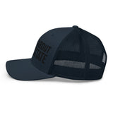 Ask Me About Real Estate Embroidered Trucker Hat | Black Thread