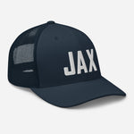 JAX Airport Code Embroidered Trucker Hat Jacksonville Florida Snapback