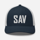 SAV Airport Code Embroidered Trucker Hat