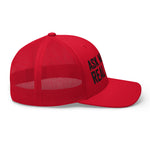 Ask Me About Real Estate Embroidered Trucker Hat | Black Thread