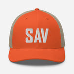 SAV Airport Code Embroidered Trucker Hat