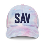 SAV Airport Code Pastel Tie Dye Savannah Georgia Hilton Head Island South Carolina Embroidered Dad Hat