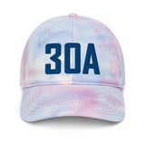 30A Rosemary Beach Florida Embroidered Dad Hat Pastel Tie Dye