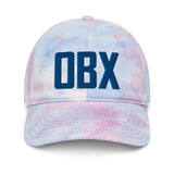 OBX Airport Code Embroidered Dad Hat Pastel Tie Dye Hat Outer Banks North Carolina