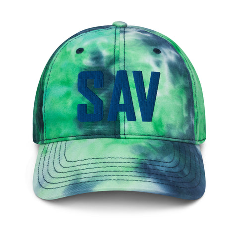 SAV Airport Code Pastel Tie Dye Savannah Georgia Hilton Head Island South Carolina Embroidered Dad Hat