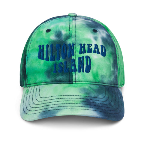 Hilton Head Island South Carolina Embroidered Dad Hat Pastel Tie Dye