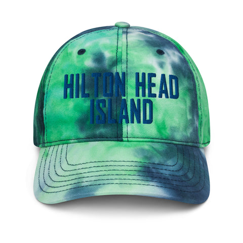 Hilton Head Island South Carolina Embroidered Dad Hat Pastel Tie Dye