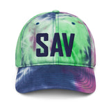 SAV Airport Code Pastel Tie Dye Savannah Georgia Hilton Head Island South Carolina Embroidered Dad Hat