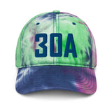 30A Rosemary Beach Florida Embroidered Dad Hat Pastel Tie Dye