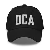 DCA Airport Code Embroidered Dad Hat Washington DC District of Columbia Arlington Virginia