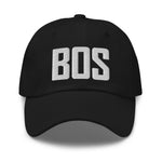 BOS Airport Code Embroidered Dad Hat Boston Massachusetts