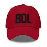 BDL Airport Code Embroidered Dad Hat New England Windsor Locks Connecticut Springfield Massachusetts