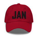 JAN Airport Code Hat Embroidered Hat Jackson Mississippi Dad Hat Travel Gift Baseball Cap Airbnb Host Gift Real Estate City Hats - CRE PYT