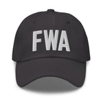 FWA Airport Code Hat Embroidered Hat Fort Wayne Indiana Dad Hat Travel Gift Baseball Cap Airbnb Host Gift Real Estate City Hats - CRE PYT