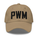 PWM Airport Code Embroidered Dad Hat Portland Maine Hat