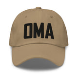 OMA Airport Code Embroidered Dad Hat Omaha Nebraska