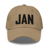 JAN Airport Code Hat Embroidered Hat Jackson Mississippi Dad Hat Travel Gift Baseball Cap Airbnb Host Gift Real Estate City Hats - CRE PYT