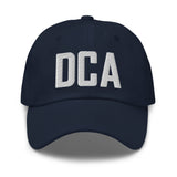 DCA Airport Code Embroidered Dad Hat Washington DC District of Columbia Arlington Virginia