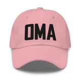 OMA Airport Code Embroidered Dad Hat Omaha Nebraska