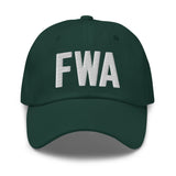 FWA Airport Code Hat Embroidered Hat Fort Wayne Indiana Dad Hat Travel Gift Baseball Cap Airbnb Host Gift Real Estate City Hats - CRE PYT