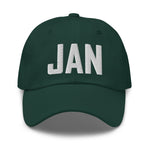 JAN Airport Code Hat Embroidered Hat Jackson Mississippi Dad Hat Travel Gift Baseball Cap Airbnb Host Gift Real Estate City Hats - CRE PYT