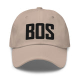 BOS Airport Code Embroidered Dad Hat Boston Massachusetts