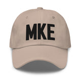 MKE Airport Code Embroidered Dad Hat Milwaukee Wisconsin