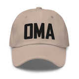 OMA Airport Code Embroidered Dad Hat Omaha Nebraska