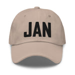 JAN Airport Code Hat Embroidered Hat Jackson Mississippi Dad Hat Travel Gift Baseball Cap Airbnb Host Gift Real Estate City Hats - CRE PYT