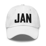 JAN Airport Code Hat Embroidered Hat Jackson Mississippi Dad Hat Travel Gift Baseball Cap Airbnb Host Gift Real Estate City Hats - CRE PYT