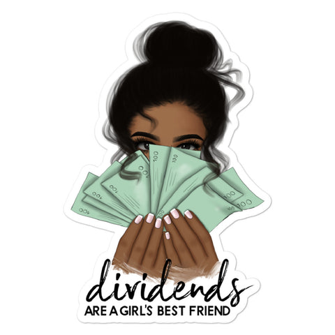 Dividends Are A Girl's Best Friend Business Entrepreneur Bubble-Free Sticker - CRE PYT